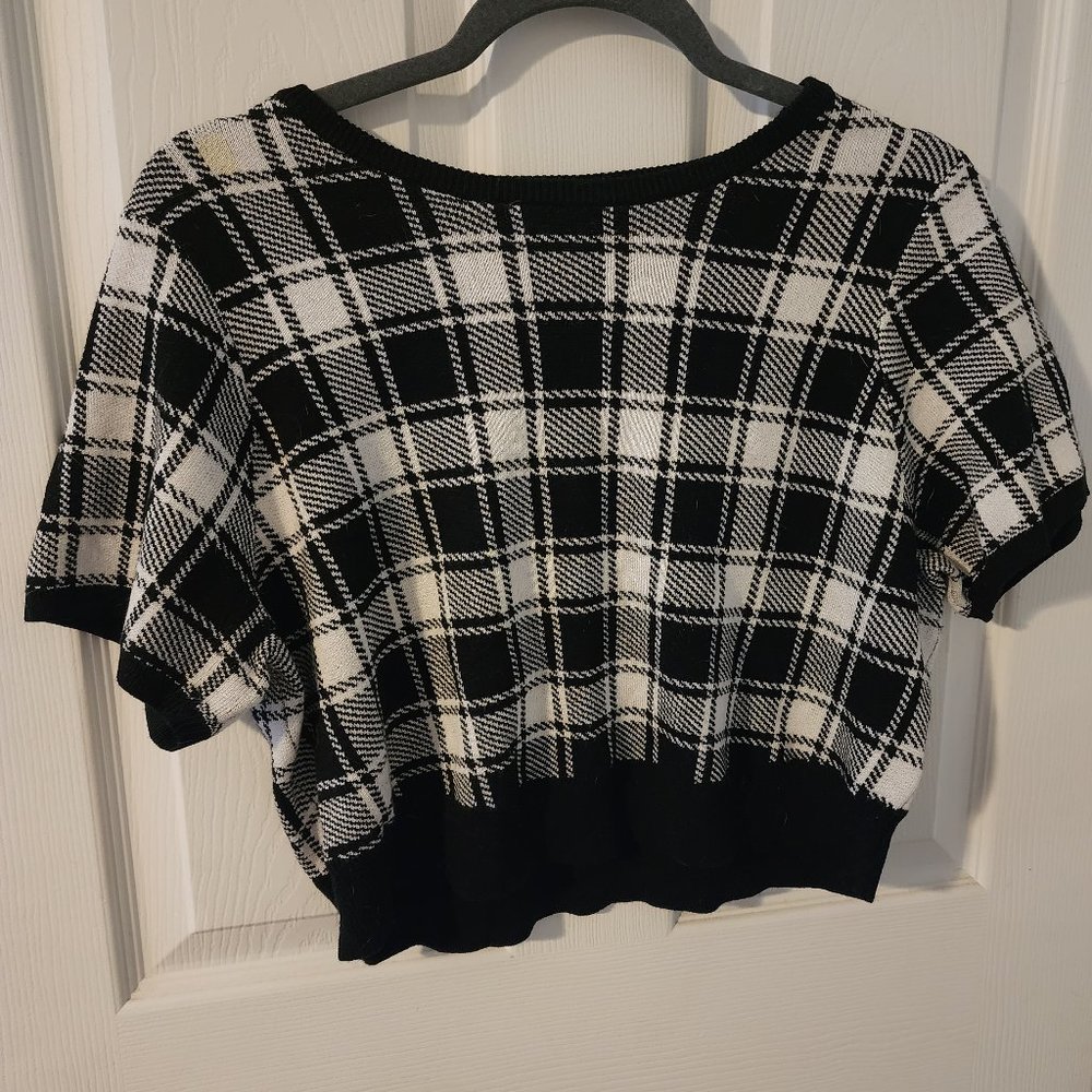 Buffalo plaid Knit skirt and top